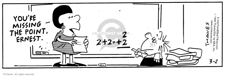 Comic Strip Bob Thaves Tom Thaves  Frank and Ernest 1999-03-02 math