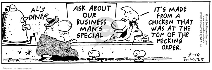 Cartoonist Bob Thaves Tom Thaves  Frank and Ernest 1999-03-16 