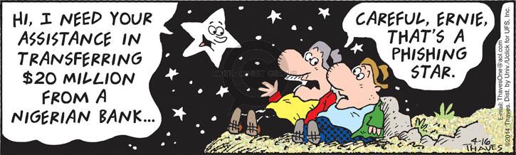 Comic Strip Bob Thaves Tom Thaves  Frank and Ernest 2014-04-16 million