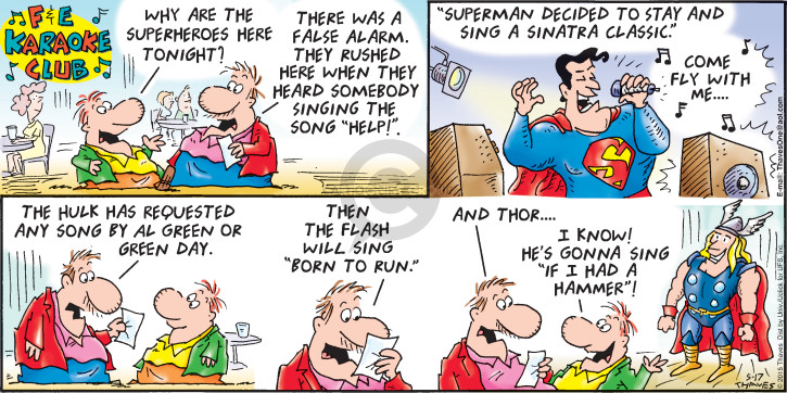 Comic Strip Bob Thaves Tom Thaves  Frank and Ernest 2015-05-17 superhero