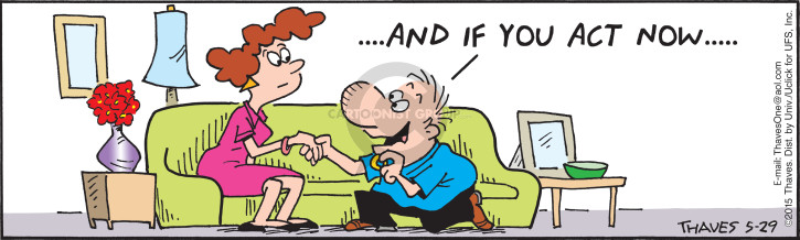 Comic Strip Bob Thaves Tom Thaves  Frank and Ernest 2015-05-29 boyfriend