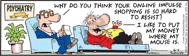 Comic Strip Bob Thaves Tom Thaves  Frank and Ernest 2015-06-05 psychiatrist