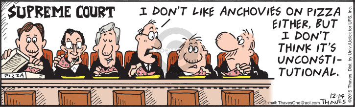 Comic Strip Bob Thaves Tom Thaves  Frank and Ernest 2015-12-14 supreme court judge