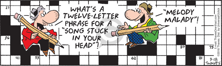 Comic Strip Bob Thaves Tom Thaves  Frank and Ernest 2016-03-18 crossword puzzle clue