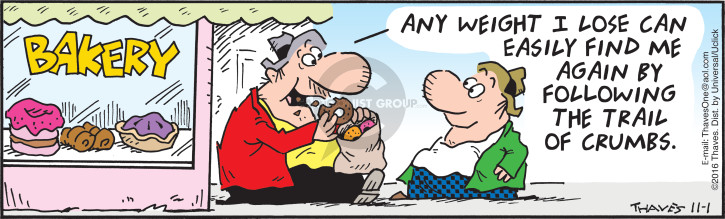 Comic Strip Bob Thaves Tom Thaves  Frank and Ernest 2016-11-01 doughnut