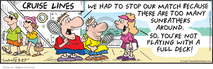 Comic Strip Bob Thaves Tom Thaves  Frank and Ernest 2019-03-27 tennis player