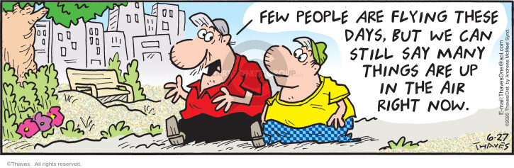 Comic Strip Bob Thaves Tom Thaves  Frank and Ernest 2020-06-27 airline passenger