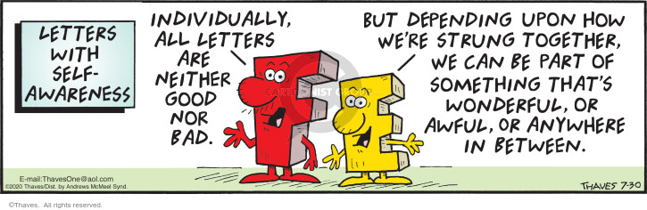 Comic Strip Bob Thaves Tom Thaves  Frank and Ernest 2020-07-30 letter