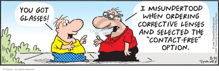 Comic Strip Bob Thaves Tom Thaves  Frank and Ernest 2020-08-31 misunderstand