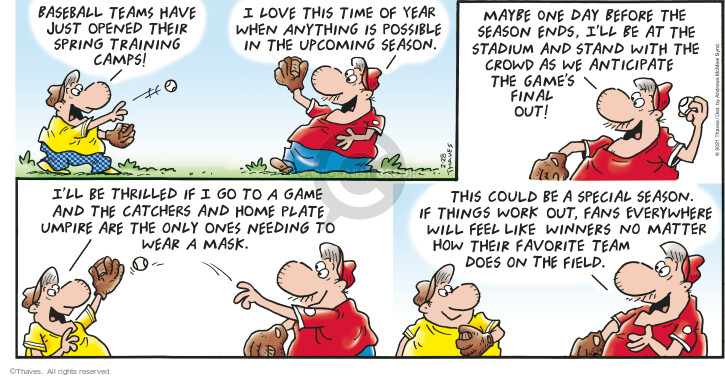 Comic Strip Bob Thaves Tom Thaves  Frank and Ernest 2021-02-28 baseball game
