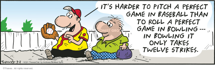 Comic Strip Bob Thaves Tom Thaves  Frank and Ernest 2021-03-02 baseball game