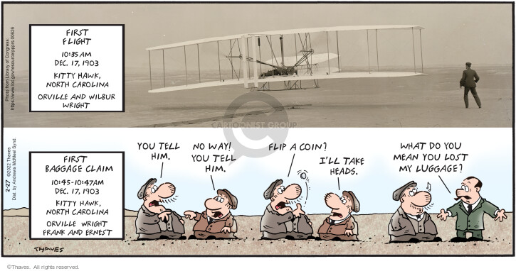 Comic Strip Bob Thaves Tom Thaves  Frank and Ernest 2022-02-27 plane