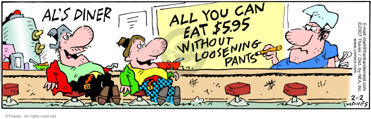 Comic Strip Bob Thaves Tom Thaves  Frank and Ernest 2007-02-02 food cost