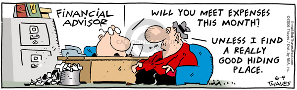 Comic Strip Bob Thaves Tom Thaves  Frank and Ernest 2006-06-09 financial planning