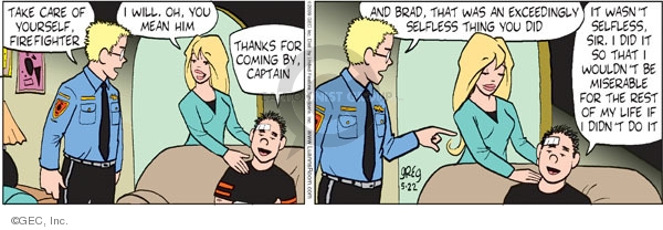 Comic Strip Greg Evans  Luann 2009-05-22 firefighter