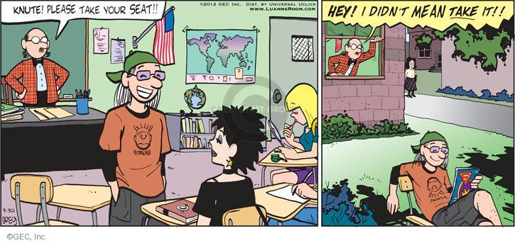 Comic Strip Greg Evans  Luann 2012-09-30 didn't