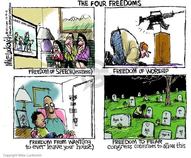 Mike Luckovich  Mike Luckovich's Editorial Cartoons 2012-12-19 gun rights