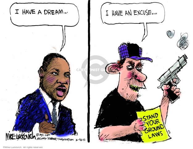 Mike Luckovich  Mike Luckovich's Editorial Cartoons 2014-02-18 gun violence