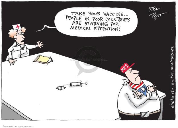 Joel Pett  Joel Pett's Editorial Cartoons 2021-06-16 COVID vaccine