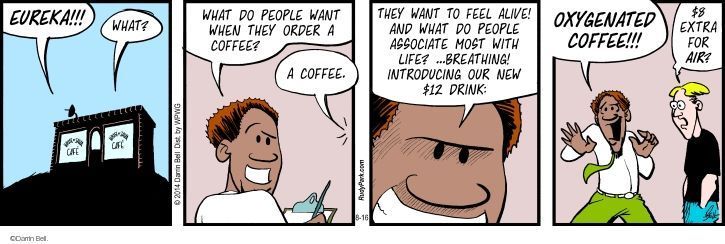 Comic Strip Darrin Bell  Rudy Park 2014-08-16 business owner