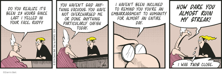 Comic Strip Darrin Bell  Rudy Park 2014-12-09 embarrassment